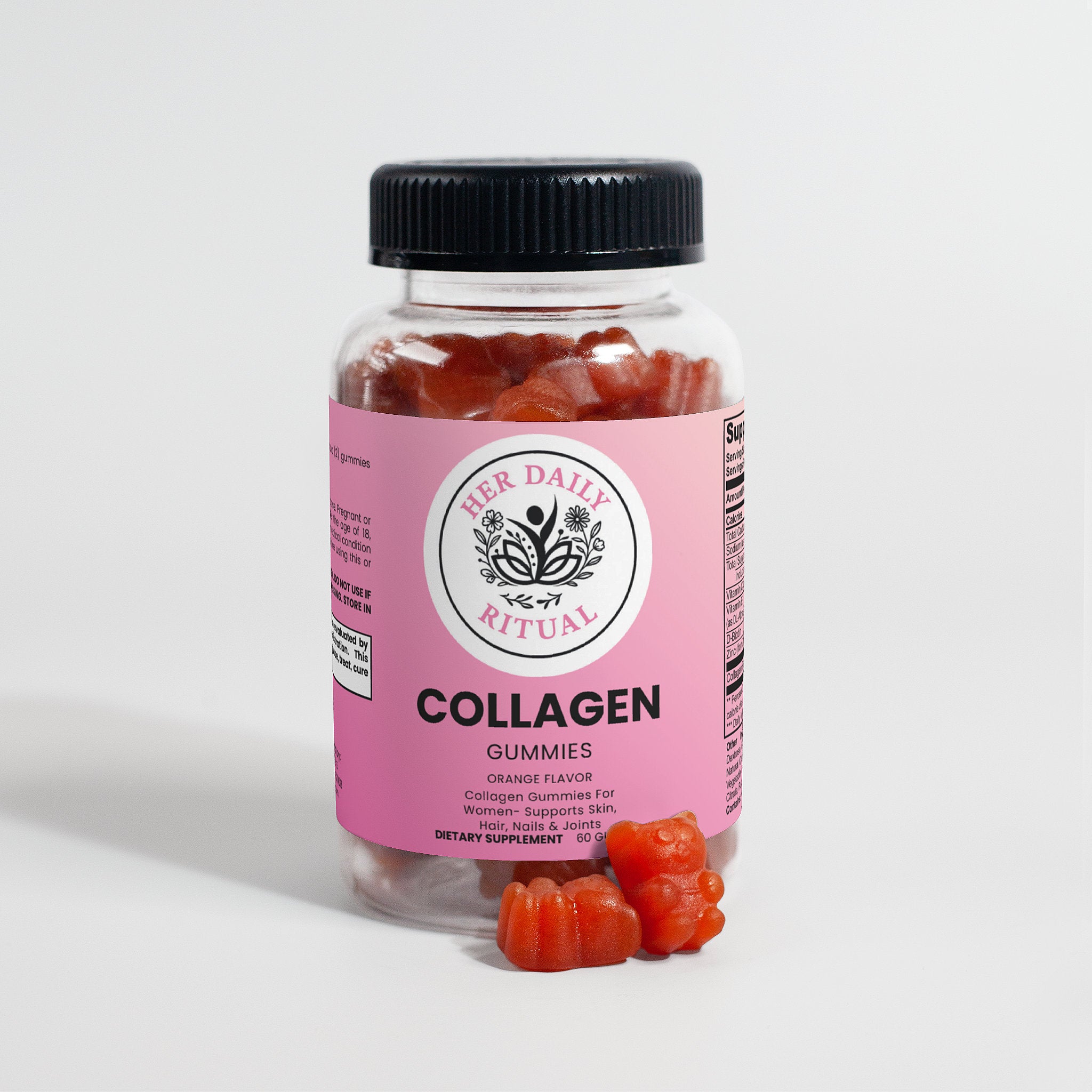 Her Daily Ritual Collagen Gummies – Orange Flavor with Vitamin C, Biotin & Zinc