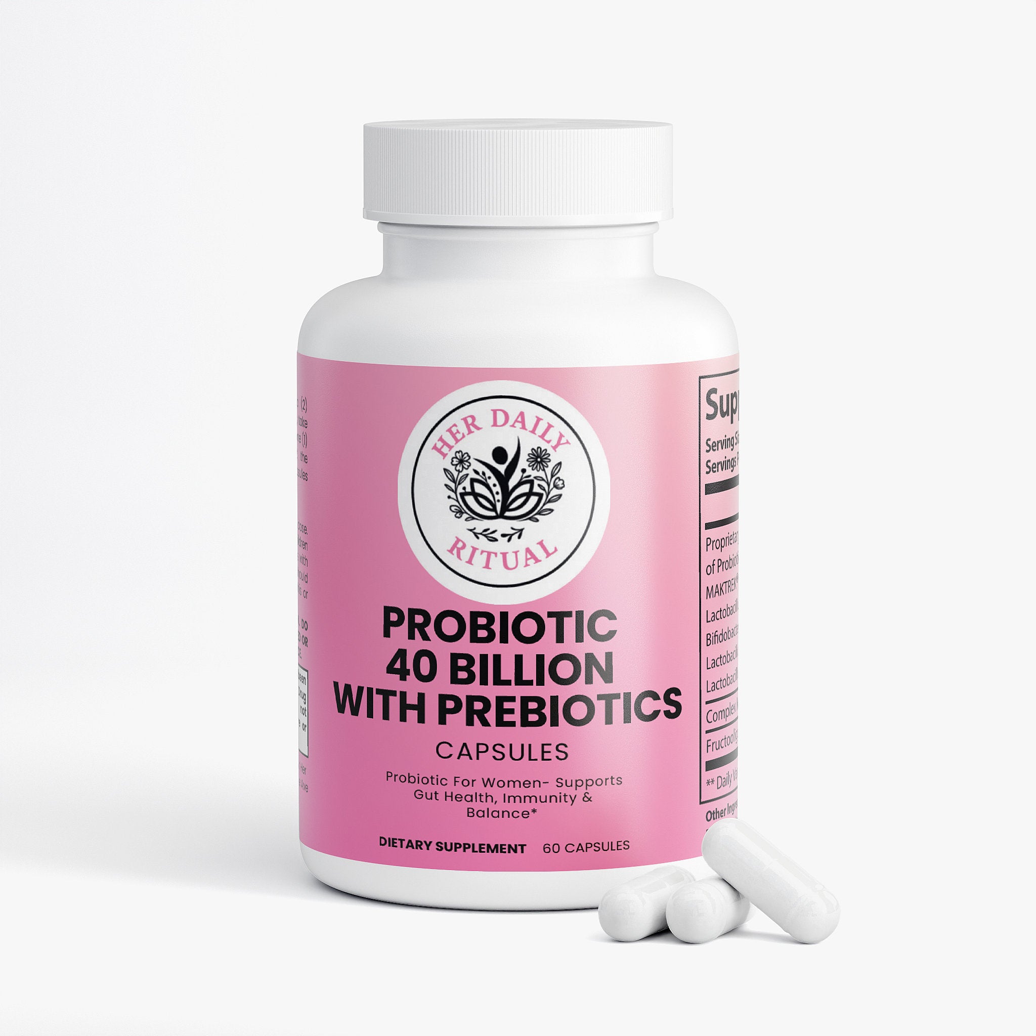 Her Daily Ritual Probiotic 40 Billion with Prebiotics – Gut Health & Digestive Support