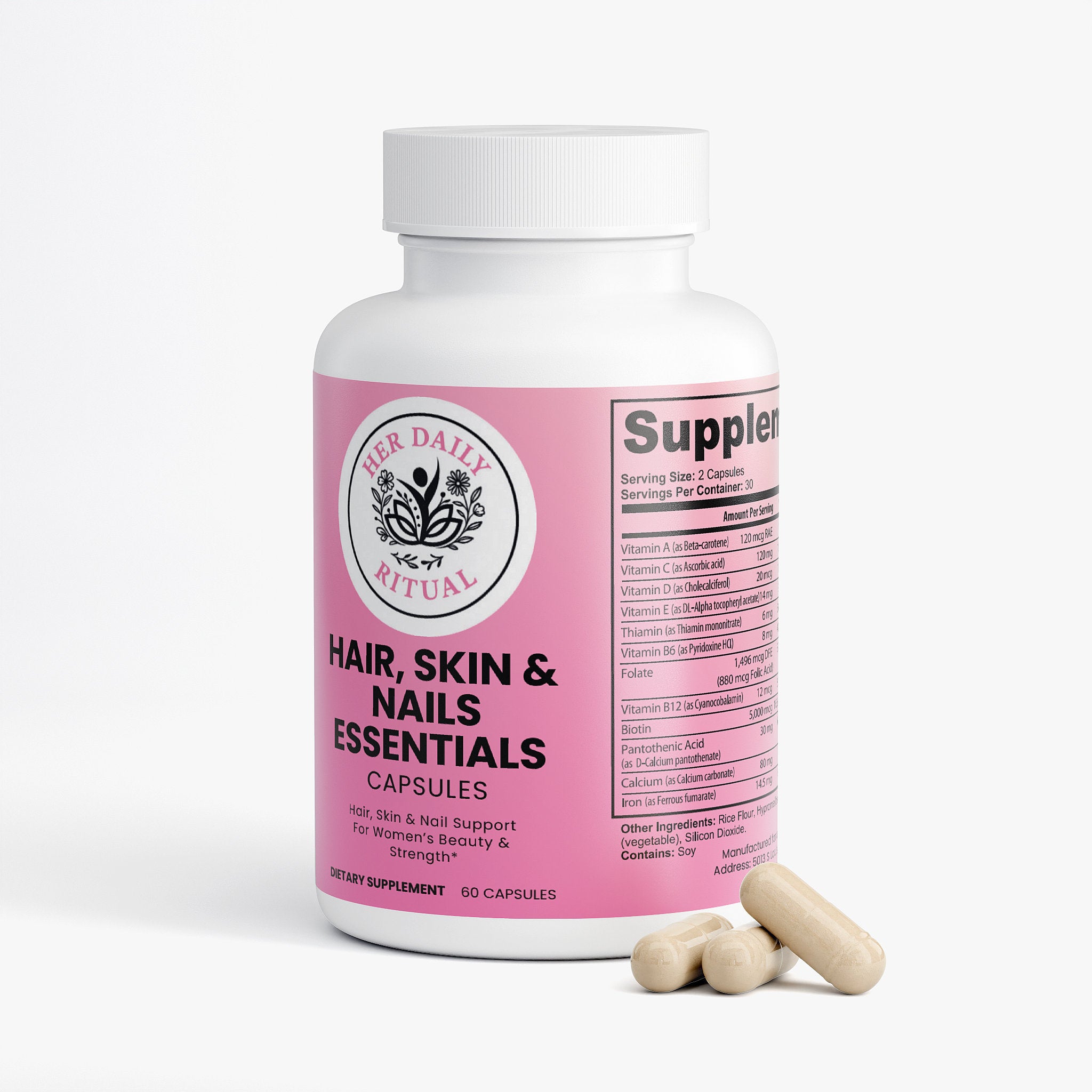 Her Daily Ritual Hair, Skin & Nails Essentials – Biotin, Vitamins & Herbal Blend for Natural Glow