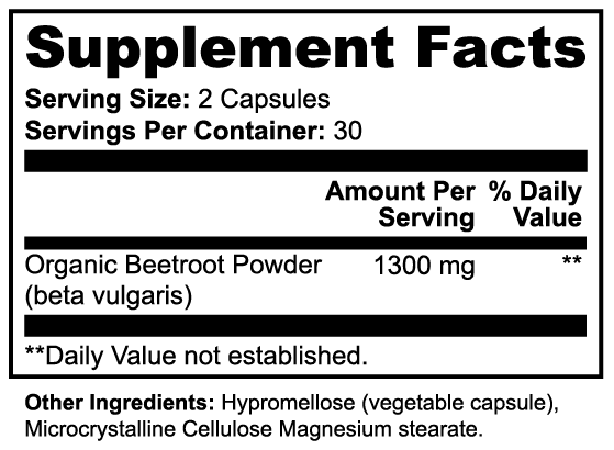 Her Daily Ritual Organic Beetroot Capsules – Nitric Oxide, Blood Pressure & Athletic Performance Support
