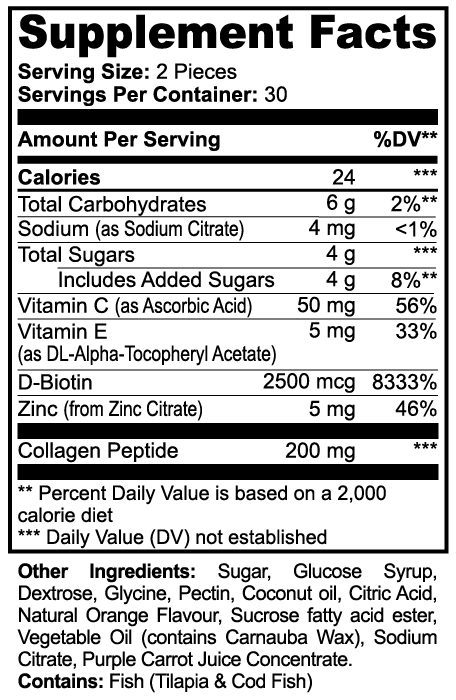 Her Daily Ritual Collagen Gummies – Orange Flavor with Vitamin C, Biotin & Zinc