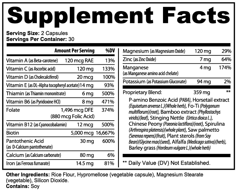 Her Daily Ritual Hair, Skin & Nails Essentials – Biotin, Vitamins & Herbal Blend for Natural Glow
