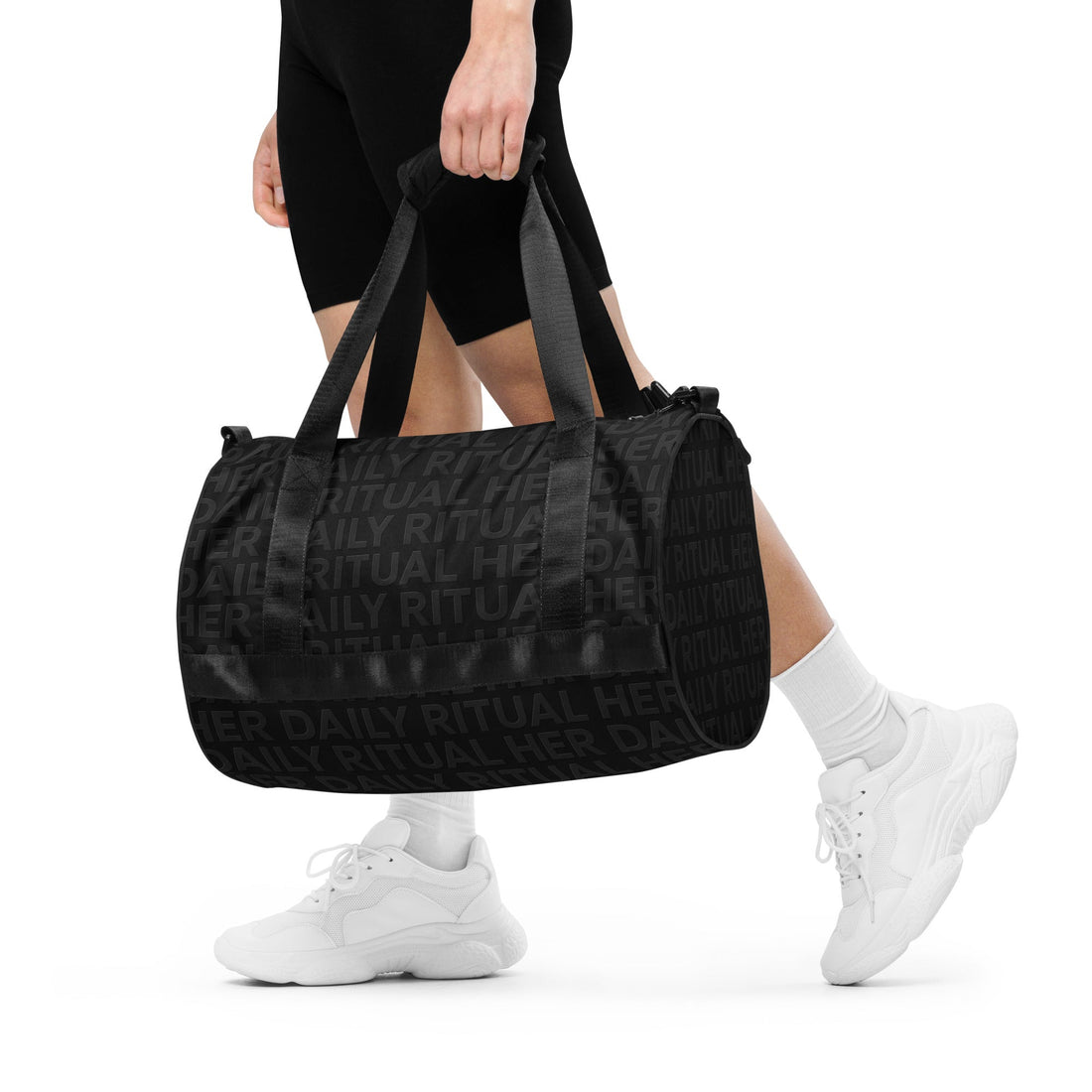 Her Daily Ritual women’s gym bag – water-resistant, durable polyester duffle for workout, travel, yoga & Pilates.