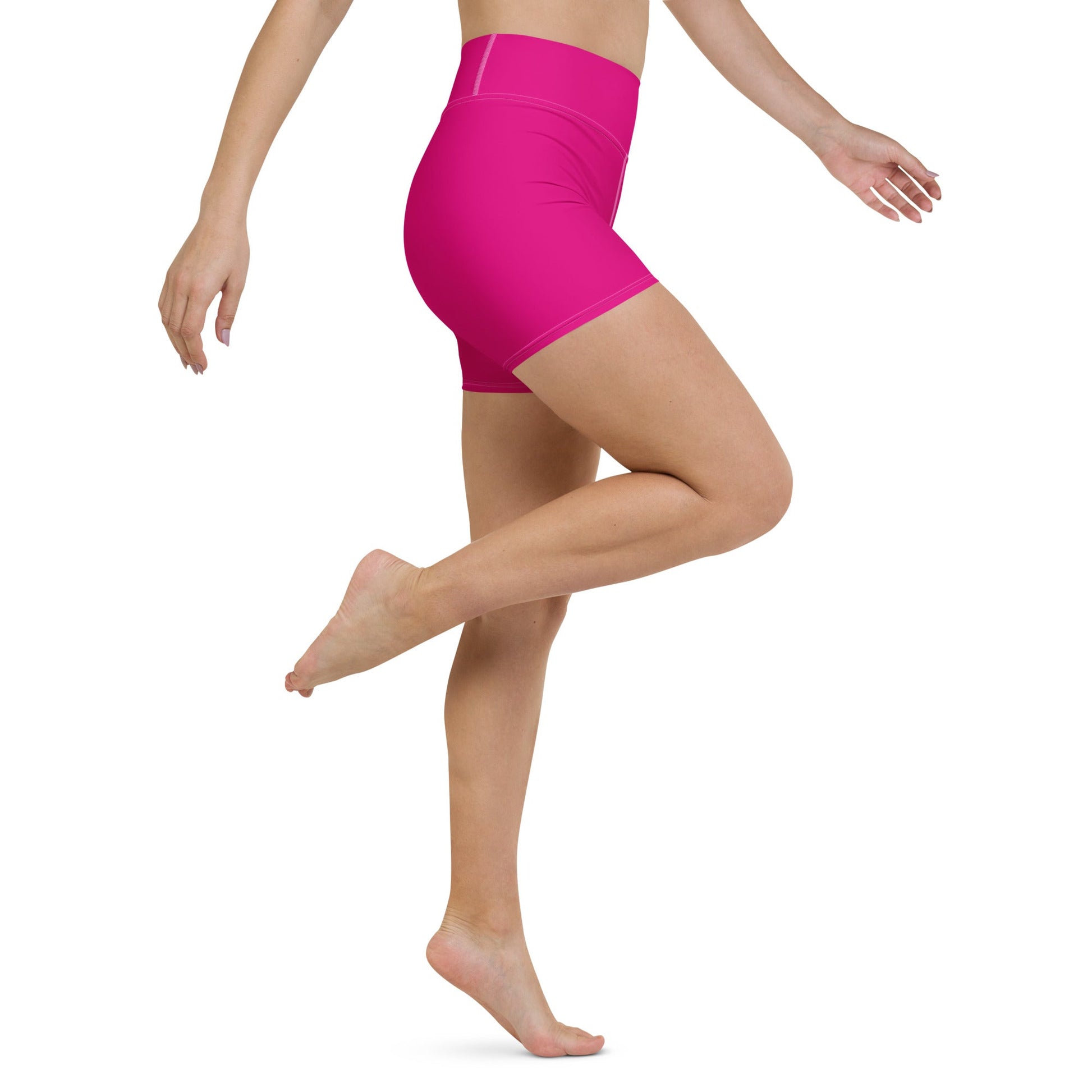 Her Daily Ritual™ High - Waist Pink Yoga Shorts – Women’s Workout & Pilates Activewear - Her Daily Ritual